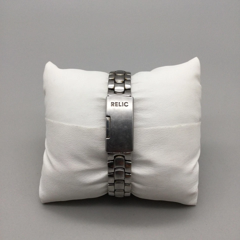 Reloj Relic Mujer 25mm Acero Inoxidable Ombre Esfera Azul Fecha Batería Nueva 7" Foto 3 de 4