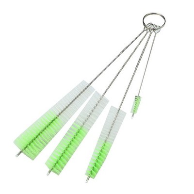 uxcell 4x Rohr Pinsel Küche Reinigungsbürste Nylon Metall grün silber weiß