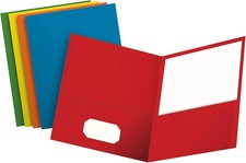 Oxford Two Pocket Folders, Textured Paper, Assorted Colors 25 Count,