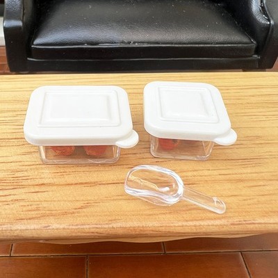 3Pcs/Set Dollhouse Fresh Keeping Box Lunch Box Mini Model Kitchen Tableware Toys
