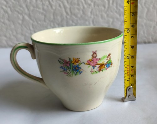 Taza de té y platillo Alfred Meakin England Bunnies - Imagen 9 de 10