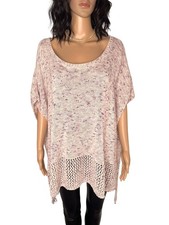 Johnny Was NWT Knitted Poncho With Tassels Purple Oversized OS