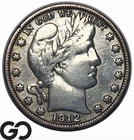 1912-D Barber Half Dollar, Details Cleaned