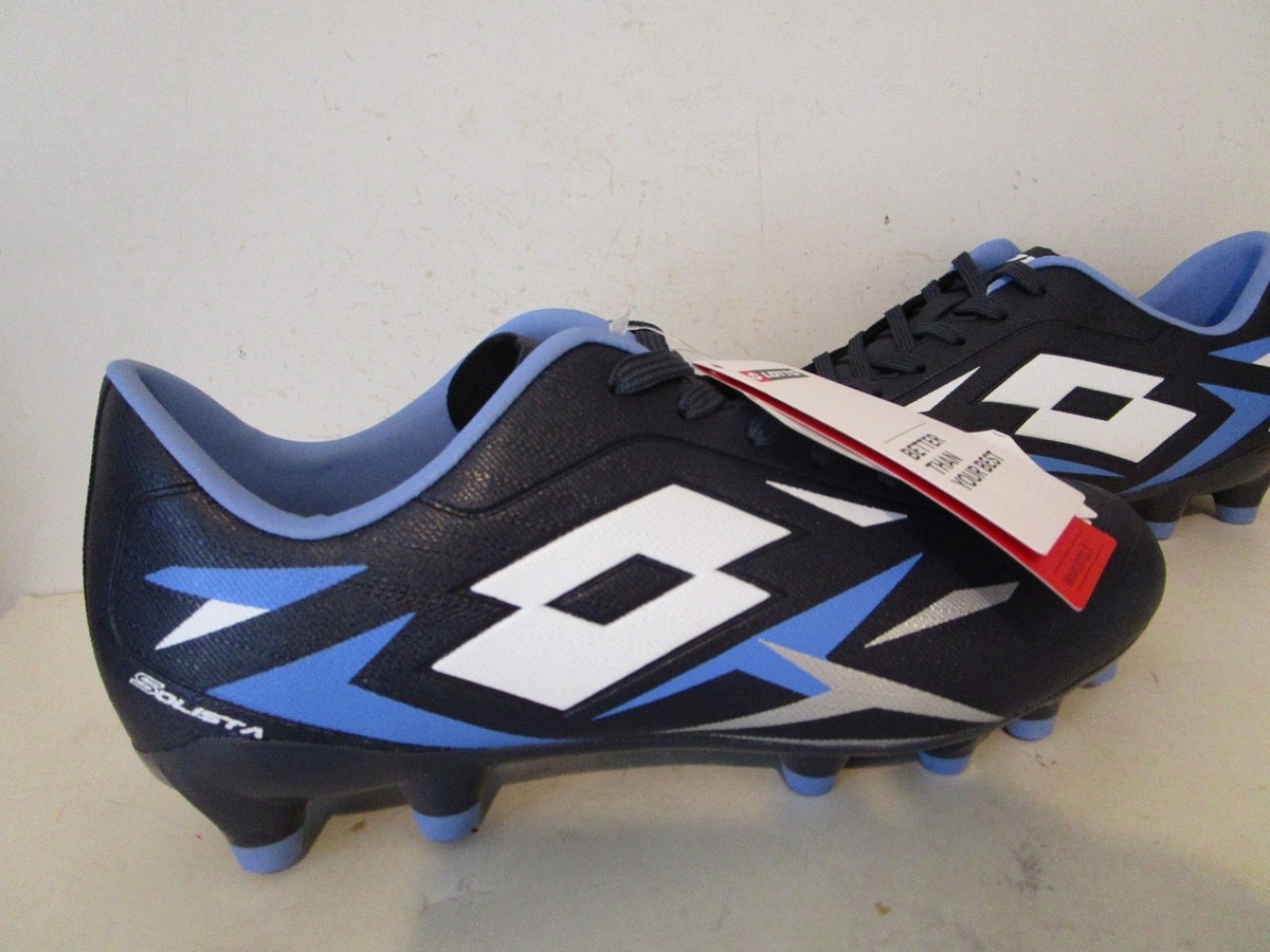 LOTTO Solista 200 VI FG Mens Soccer Cleats Shoes Navy White