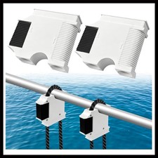 Boat Fender Hanger, Boat Rail and Cleat Fender Clips 2 Pack White, Quick Conn...