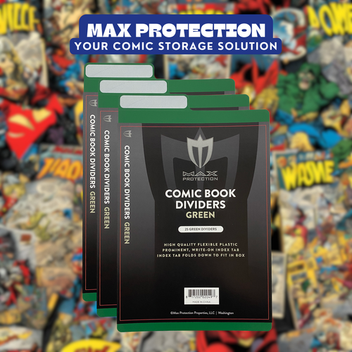 50ct Max Pro Comic Book Dividers - Green - Innovative Flex Fold Tabs - Picture 5 of 6