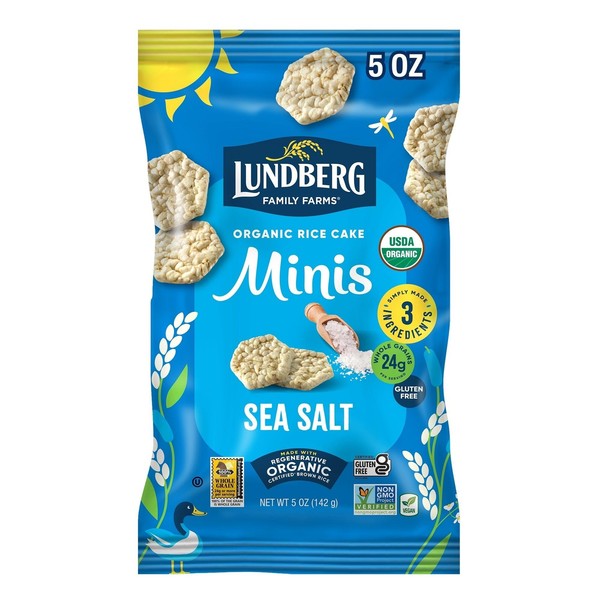 Pastel de arroz orgánico Lundberg Minis bocadillos sin gluten paquete de 1 5 onzas