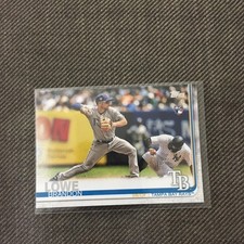2019 Topps Brandon Lowe Rookie Card RC #114 Tampa Bay Rays Rookie. rookie card picture