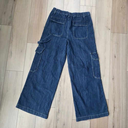Bohme Sara Cargo Jeans Dark Wash High Rise Straight Leg Jeans Women Sz L - Picture 11 of 14
