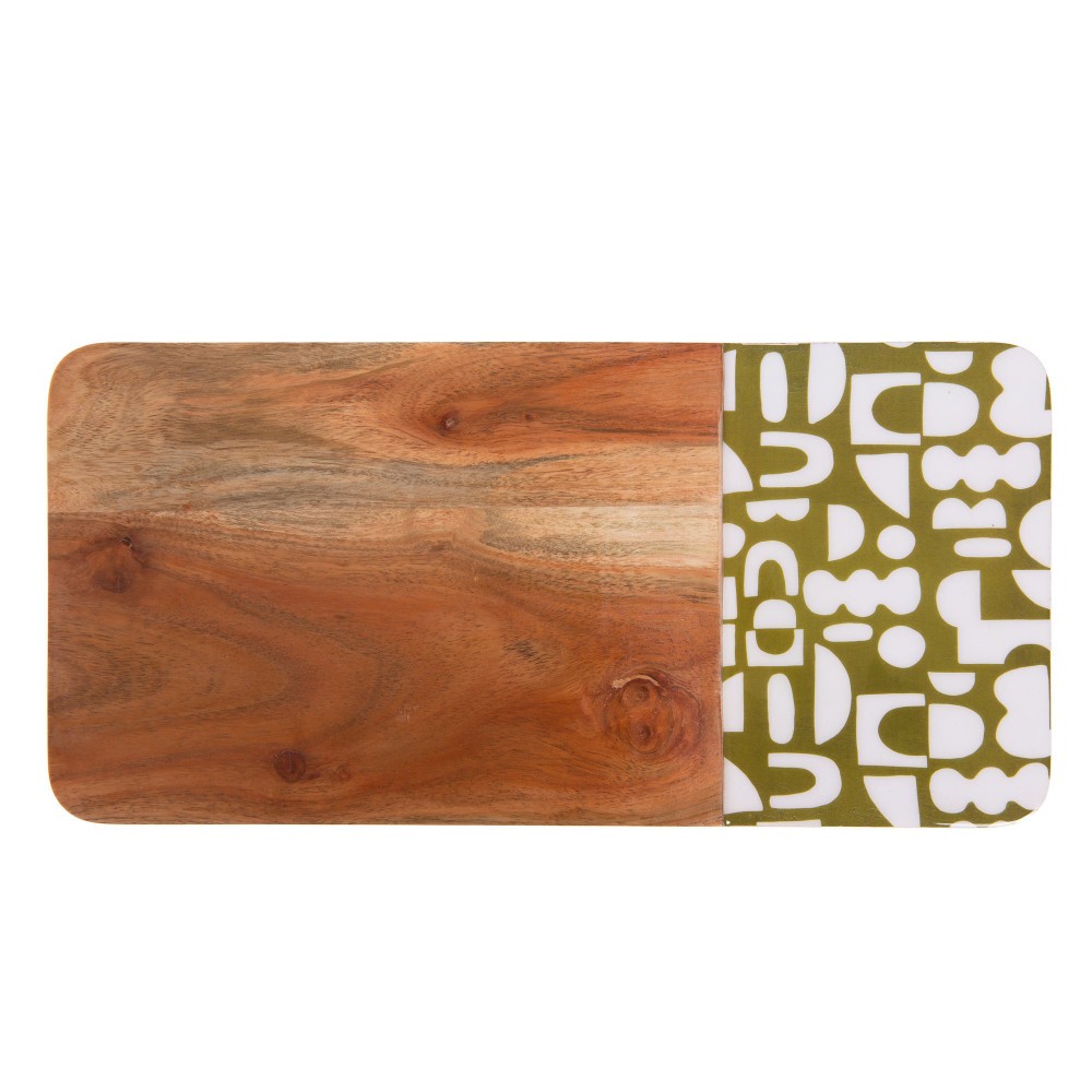 Planche Ohana 35x17 cm bois naturel pour découpe de pain et plateau fromage