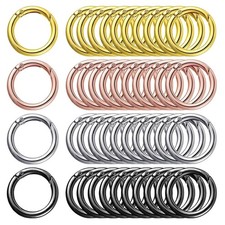 Metal Spring O Ring Keychain Clips 5/10/20/40/60/100Pcs Round Carabiner Set