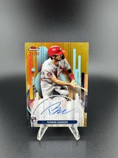 2025 Topps Finest Thomas Saggese Auto /50 FA-TS Gold Refractor