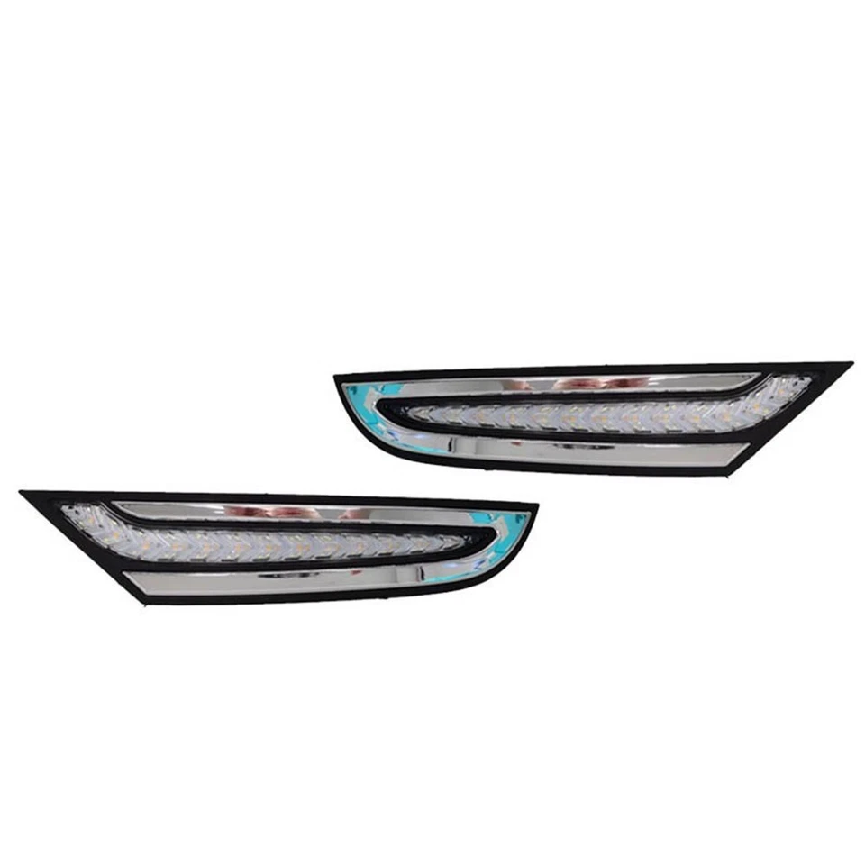 24V Front LED Daytime Running Lights for Benz Actros Turn Signal Fog Lamp - Image 2 of 4