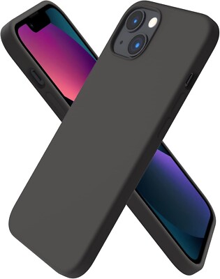 Space Gray 6.1'' iPhone 13 Case Slim Liquid Silicone 3 Layers Full Covered Cover