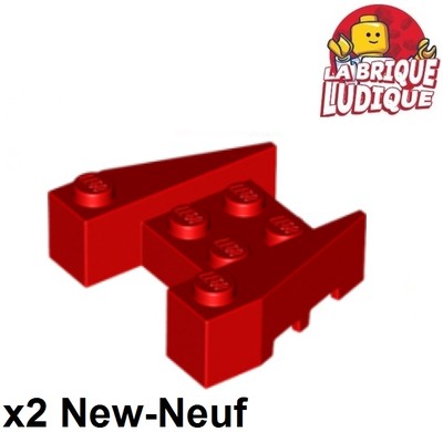 Lego 2x Wedge 3x4 Stud Kerben Stein Brick rot/red 50373 NEU