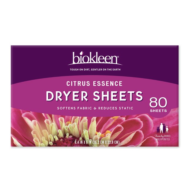 Biokleen Dryer Sheets 4 Citrus Lavender Fragrance Free 80