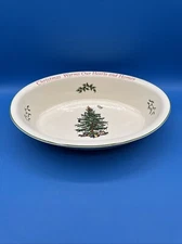 Spode Christmas Tree Sentiment Oval Rim Dish