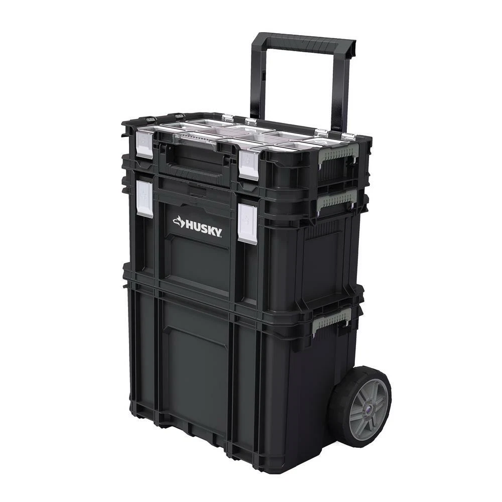 22 in. Husky Portable Rolling Tool Box on Wheels Cart Part Organizer  Storage Bin