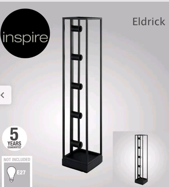 Lampada da Terra Eldrick 5 Luci E27 Acciaio Vintage - Piantana Design