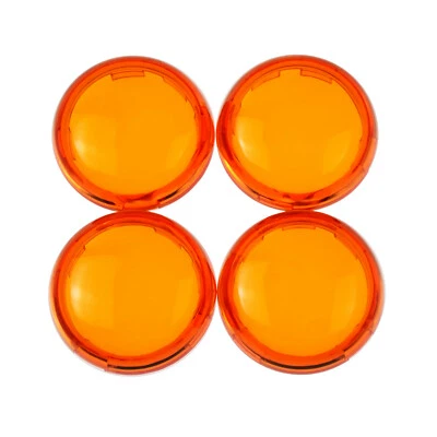 4 Pièce Ambre Clignotant Lentille Couvrir Balle Pour Harley Sportster 883 Dyna - Photo 1/4