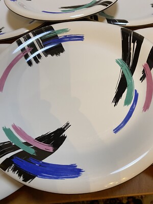 6 Newcor Vintage 1992 90's Plates Dishes Retro Nostalgia Design