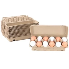 15 Pack Egg Cartons Bulk 12 Count Reusable Empty Natural Paper Pulp Egg Cartons 