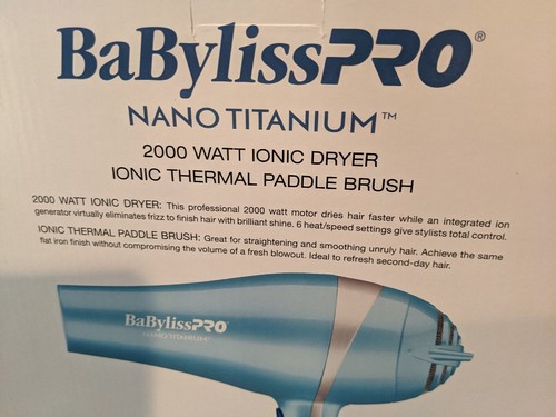 BaByliss Pro Nano Titanium, 2000 Watt Ionic Dryer & Thermal Paddle Brush - Picture 8 of 8