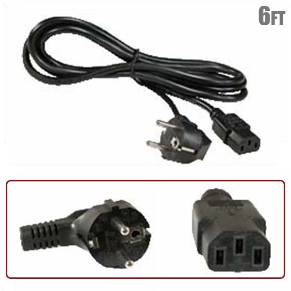 6Ft H05VV-F0.75/3G S European PC Power Adapter Cable/Cord 16Amp 250V ...