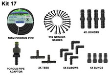 100m Porous Pipe Soaker Hose Leaky Irrigation Line + Free Connectors & Stakes