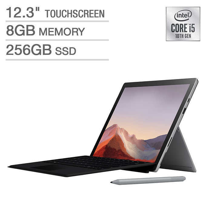 New Microsoft Surface Pro 7 QDX-00001 Touchscreen Platinum