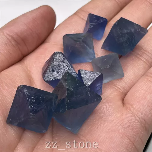 100 g tamaño mezclado fluorita azul natural octaedro cuarzo cristal mineral espécimenAA - Imagen 6 de 9
