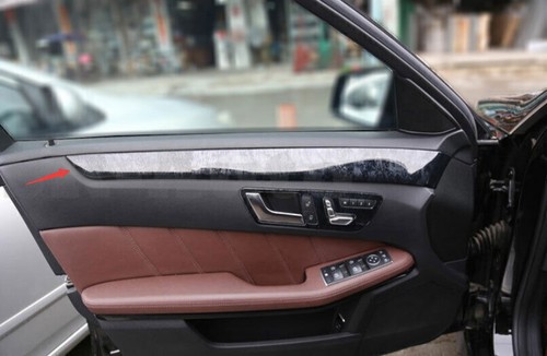 Inner Door 4PCS Black Wood Grain Panel Strip Trim Fit For Benz E-Class 14-2015 A - Imagen 7 de 8