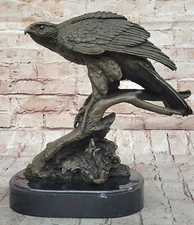 Art Deco Nouveau Bronze  Marble Bird Eagle Table Sculpture Home Decor Gift