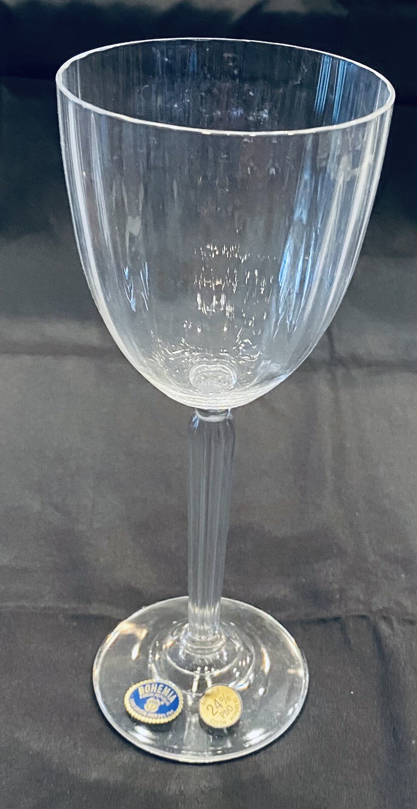 VINTAGE Bohemia Crystal Wine Glasses 8 oz. ROSE Ridged 3Piece Set eBay