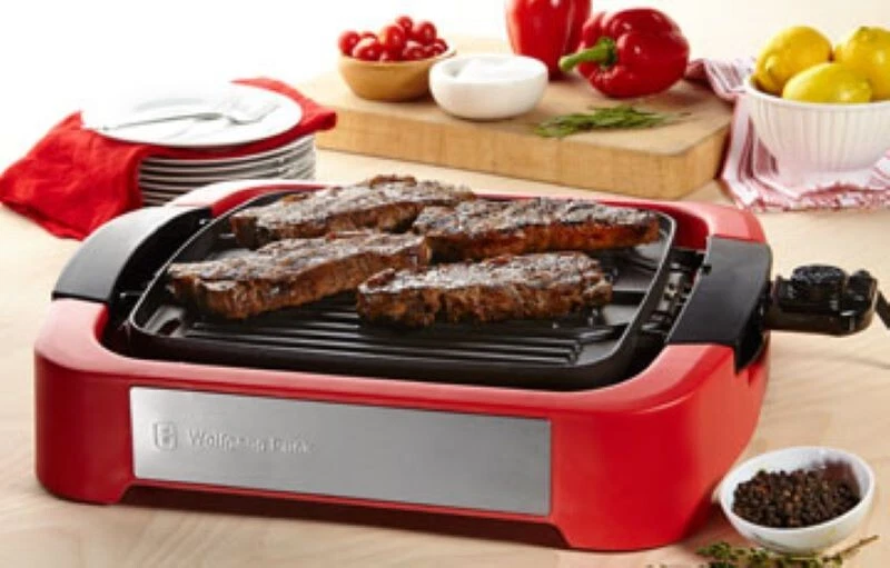 Wolfgang Puck 5 in 1 Cook Center Reversible Grill/Skillet w Lid Grill Bake Fry