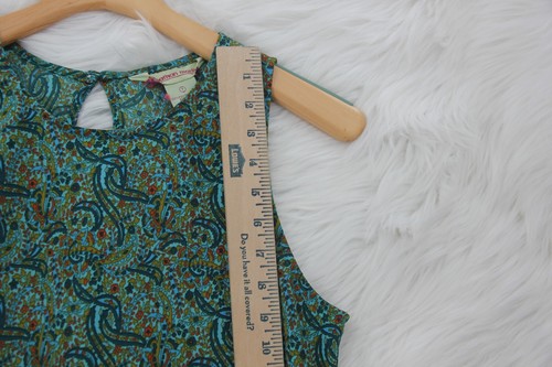Y2K Vintage Jonathan Martin Dress Size 7 Blue Paisley Shift Sleeveless #1659 - Picture 3 of 13