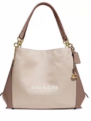 Coach Horse Tan/Beige leather Jacqusrd Dalton 31 Shoulder Bag NWT