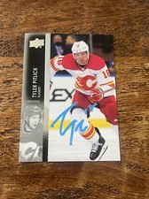 Tyler Pitlick IP Signed Upper Deck Card Calgary Flames Autographed Hockey