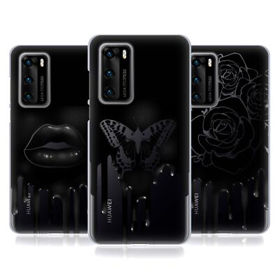 HEAD CASE DESIGNS BLACK DRIP SOFT GEL CASE FOR HUAWEI PHONES 4