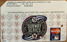 RARE SUBWAY SERIES METROCARD #4- Mint Condition-Expired
