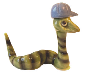 Vintage HAGEN RENAKER Homer LA Dodgers Baseball Striped Snake Porcelain Figurine