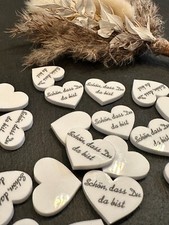 50 Streudeko Plexiglas Herz Tischdeko Schön dass Du da bist Deko Streuteile Weiß