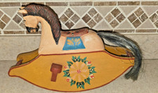 Vintage Wood Rocking Horse Folk Art Painted
