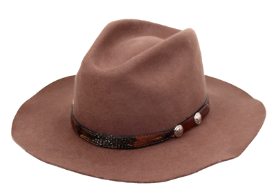 Brown 100% Wool Leather Belted Men display picture 1