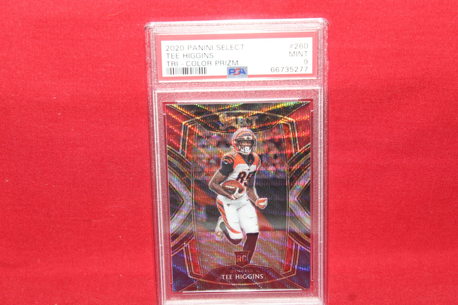 2020 Select Tee Higgins Premier Tri-Color Prizm Rookie Rc# 260 PSA 9 70/99