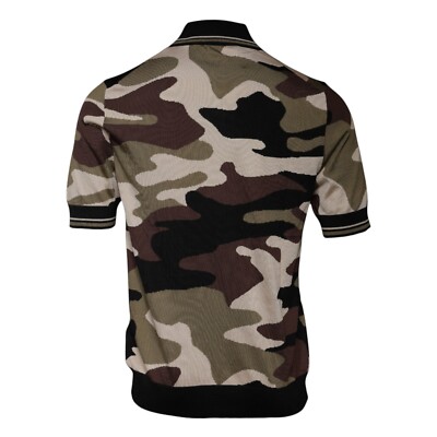 トップス 00s dolce&gabbana camo pattern polo DOLCE & GABBANA T-shirt Multicolor Camouflage Collared Polo IT50