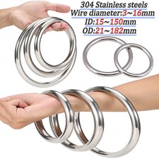 A2 304 Stainless Steel O Ring Polished Welded Smooth Round Ring 3 4 6 8 10 16mm