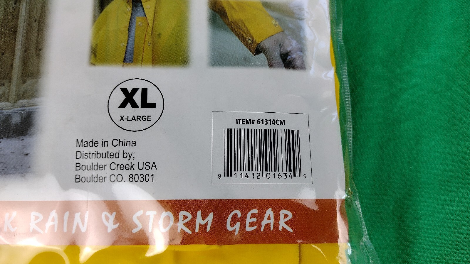 Boulder Creek Yellow PVC-Coated Rayon Three Piece Rain Suit X-Large