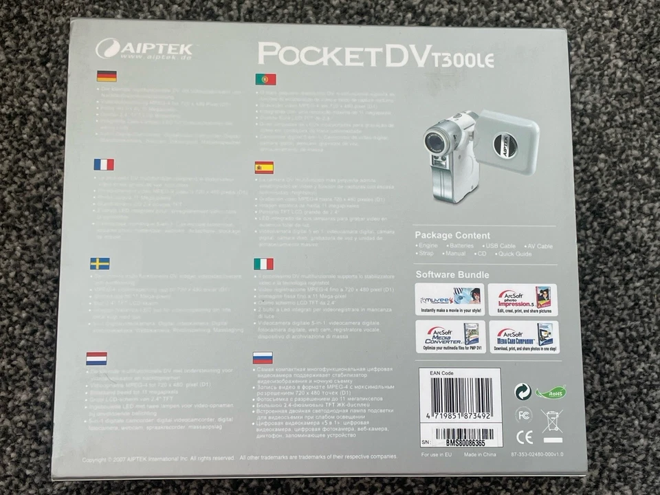 Aiptek Pocket DV T300LE Mini Digital Camera Camcorder AA Battery Type Easy Use - Image 4 of 4