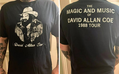 David Allan Coe tour concert black T-shirt short sleeve All sizes S-5Xl 2F306